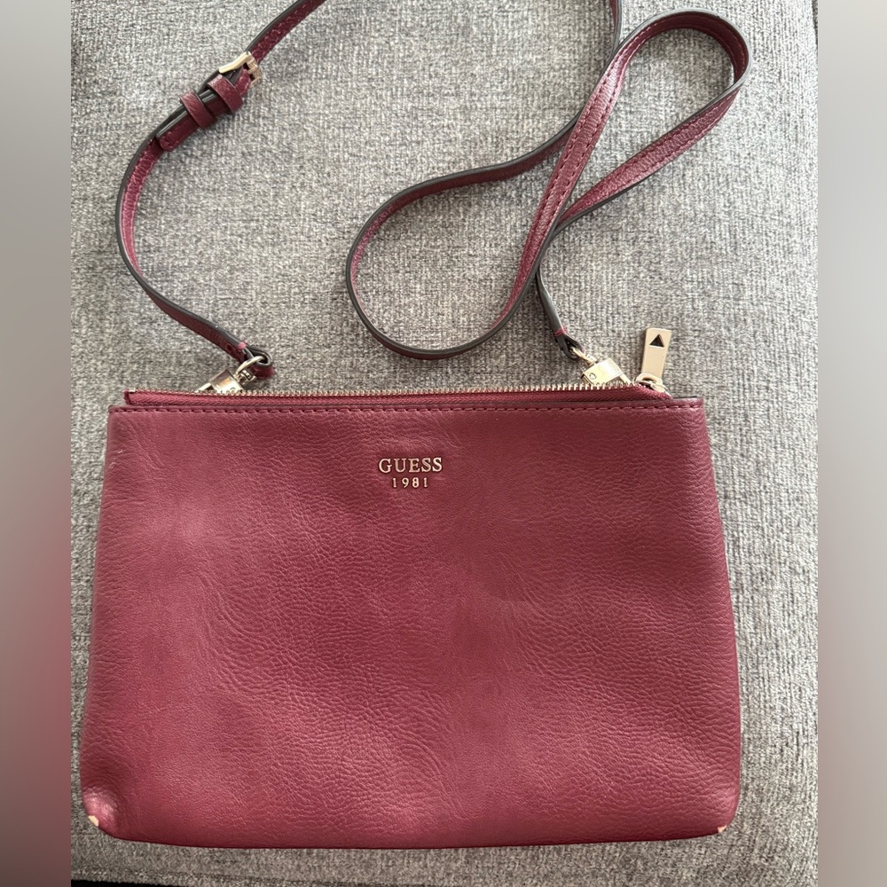 Guess Red Crossbody Bag with Gold Hardware
